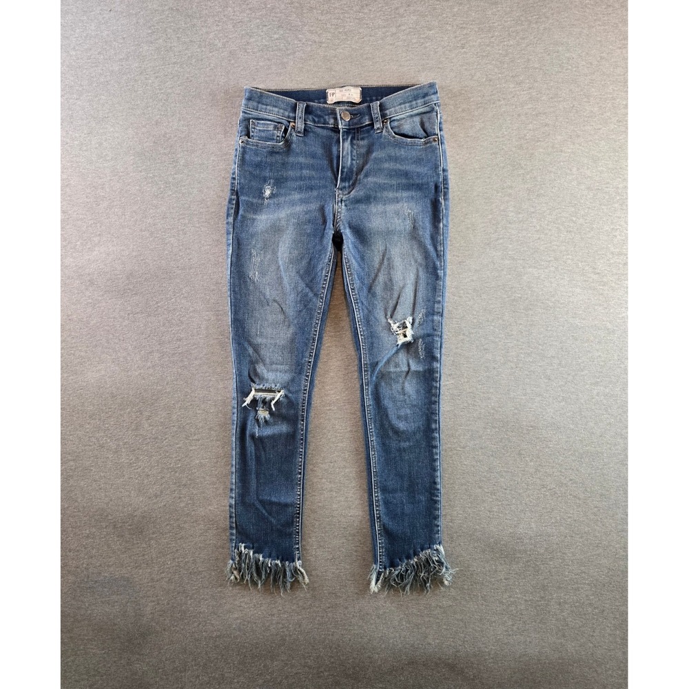 Free People Jeans Womens 25 Blue Great Heights Frayed‎ Skinny Distressed Denim